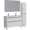 Шкаф зеркальный LEMARK ZENON 120х80 см 3-х дверный, с козырьком-подсветкой, с розеткой, белый глянец LM120ZS-Z